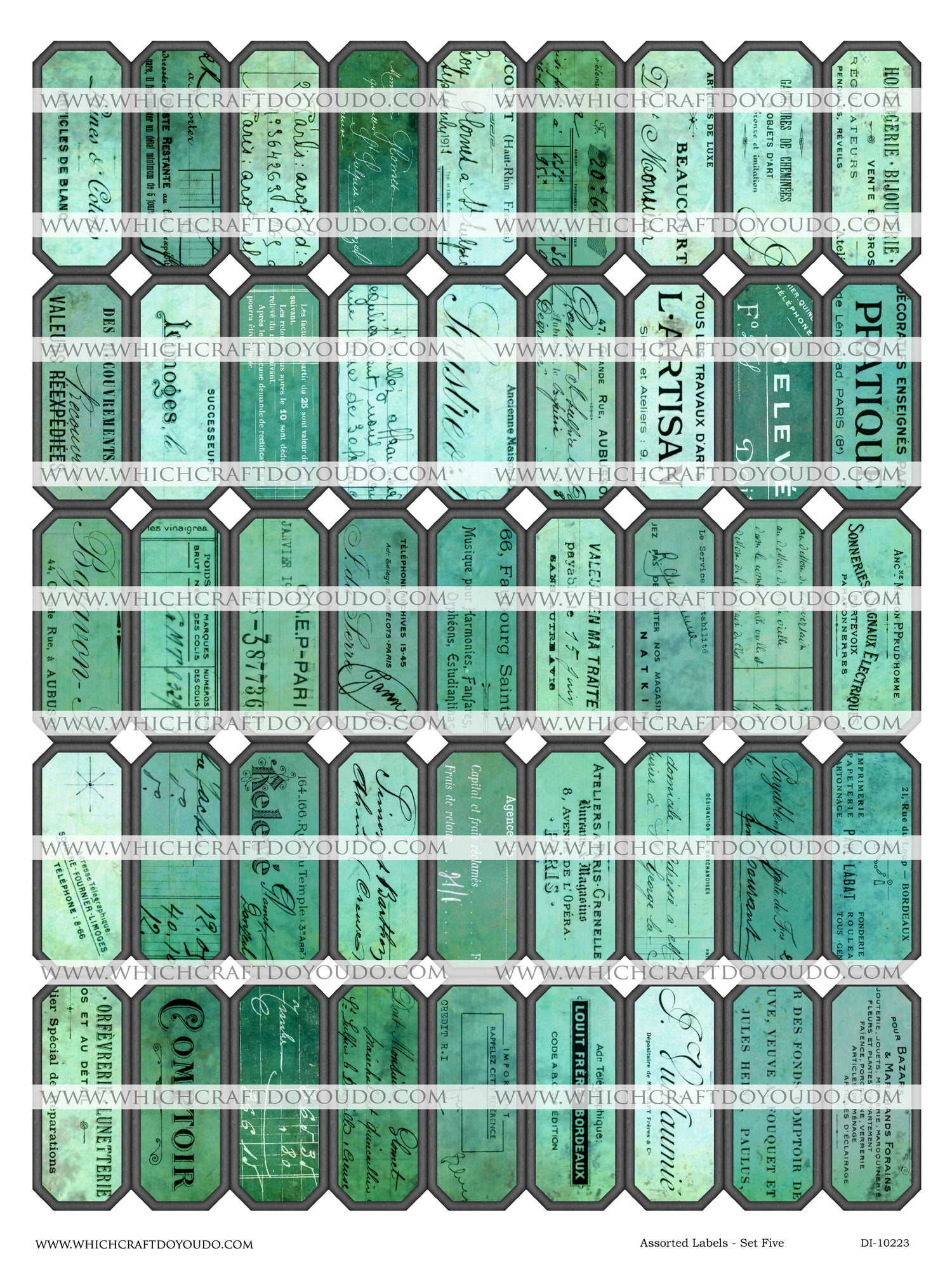 Assorted Labels - Set Five - DI-10223 - Digital Download