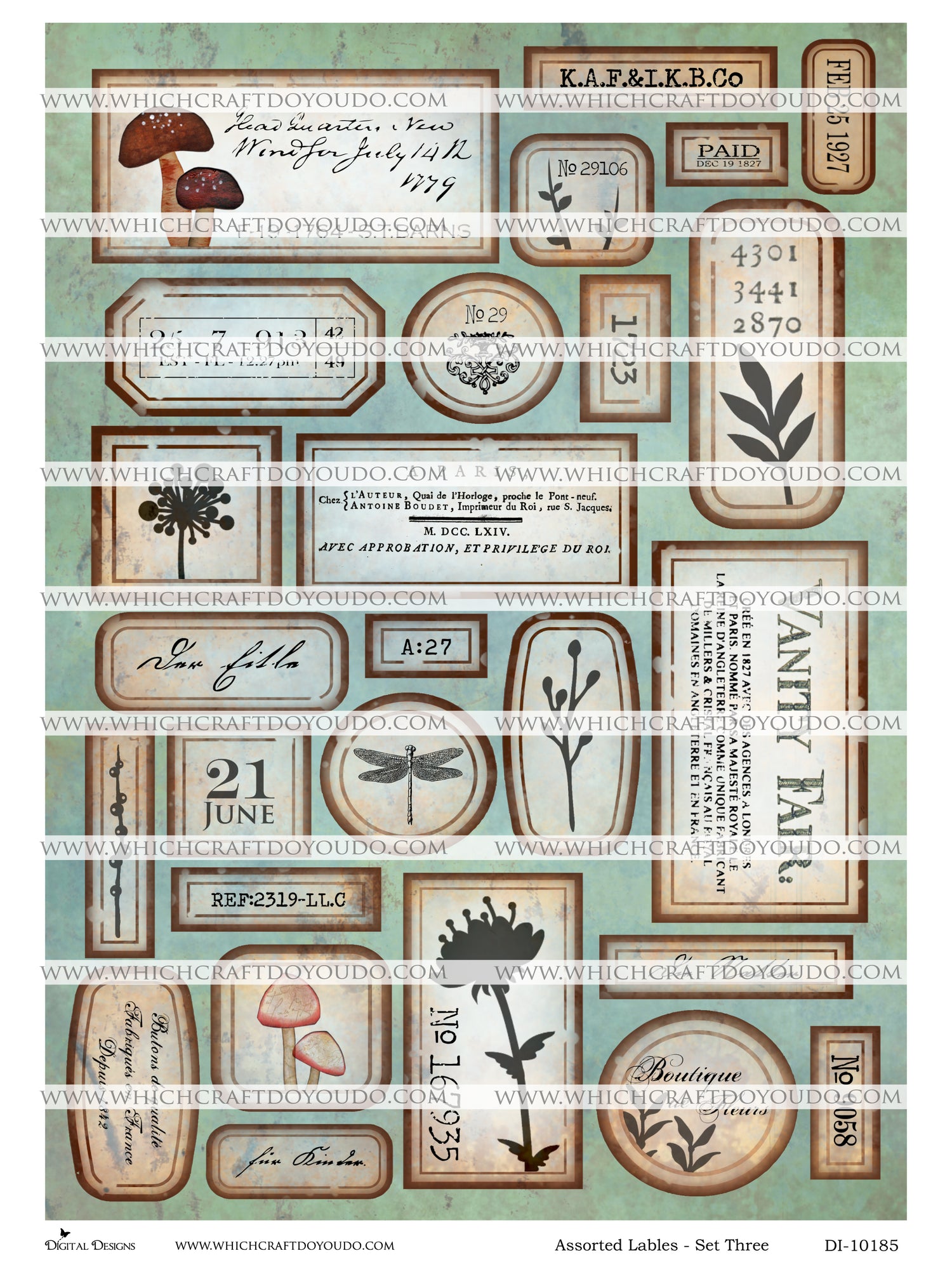 Assorted Labels - Set Three - DI-10185 - Digital Download