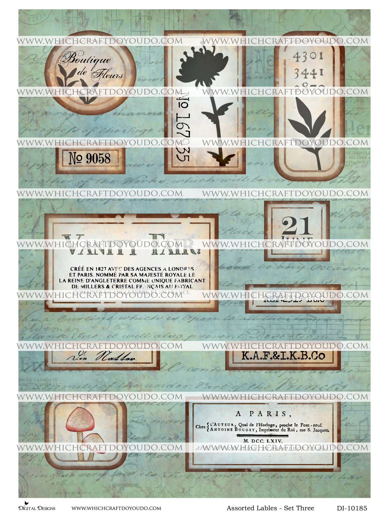 Assorted Labels - Set Three - DI-10185 - Digital Download