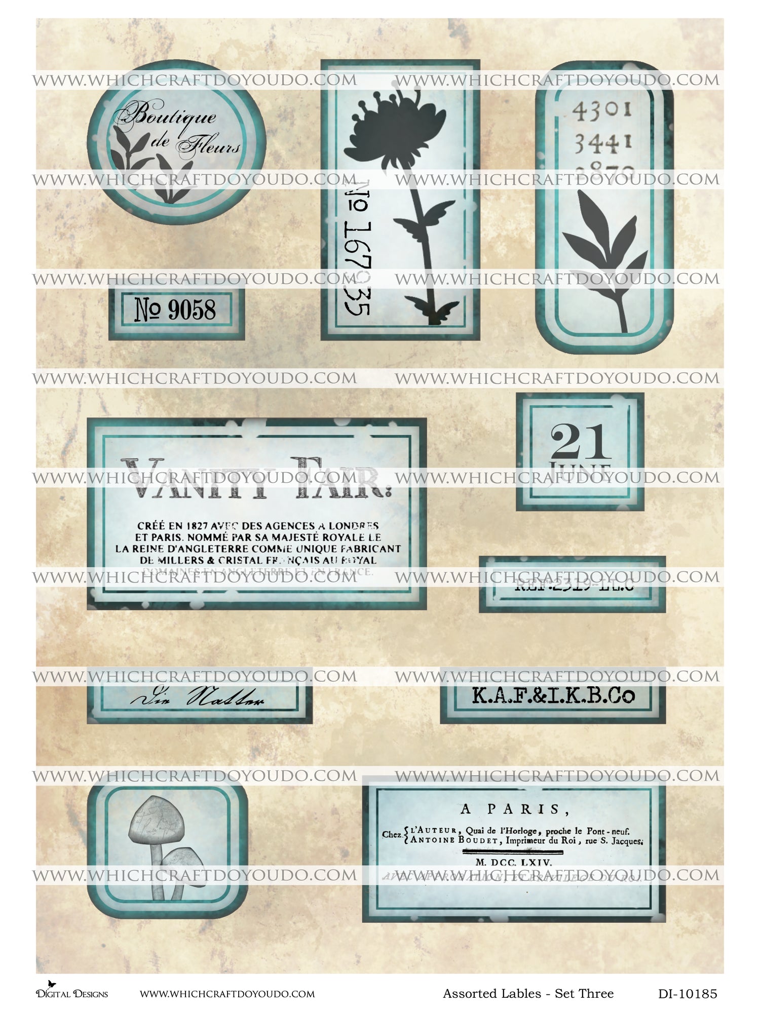 Assorted Labels - Set Three - DI-10185 - Digital Download