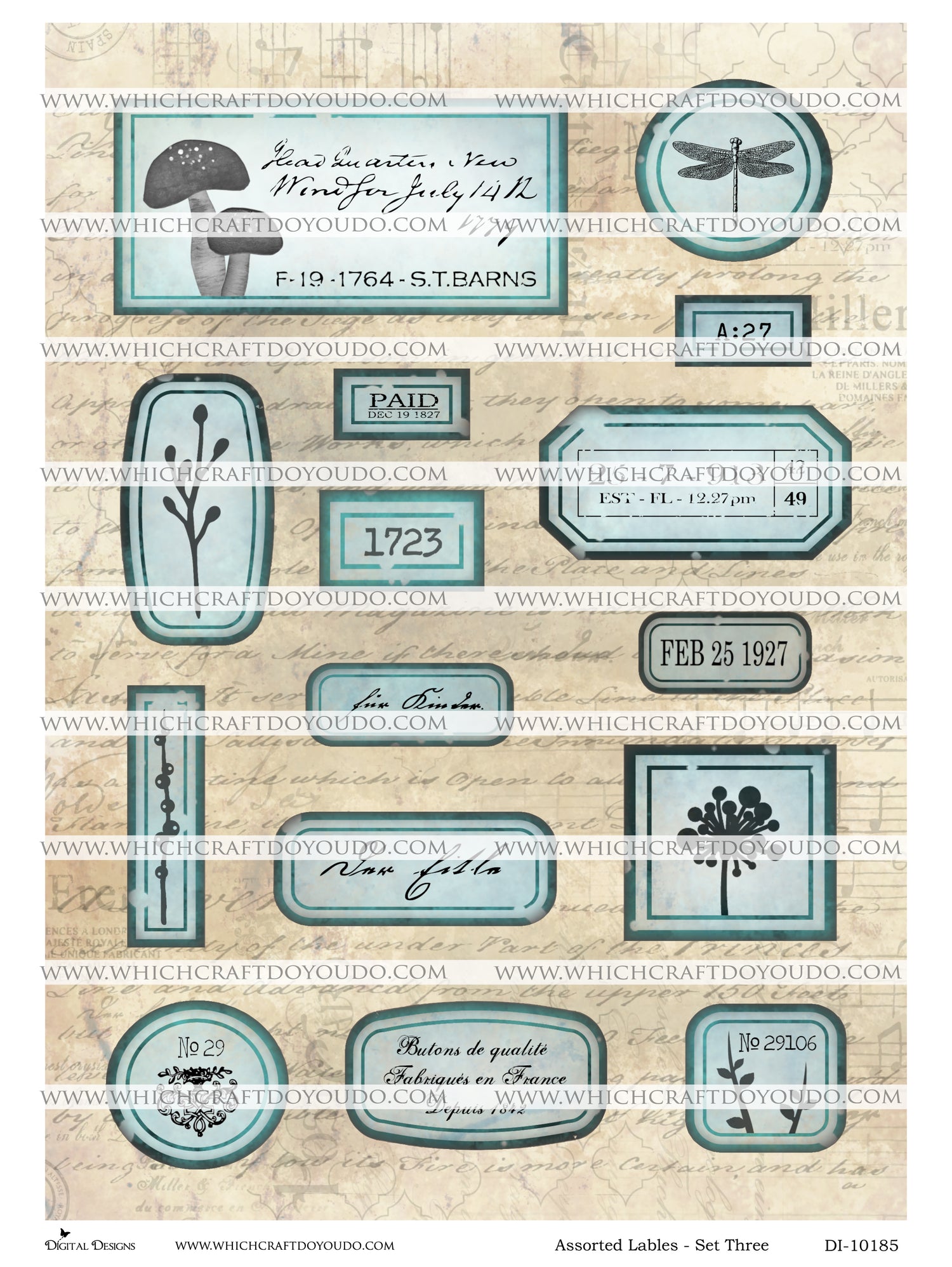 Assorted Labels - Set Three - DI-10185 - Digital Download