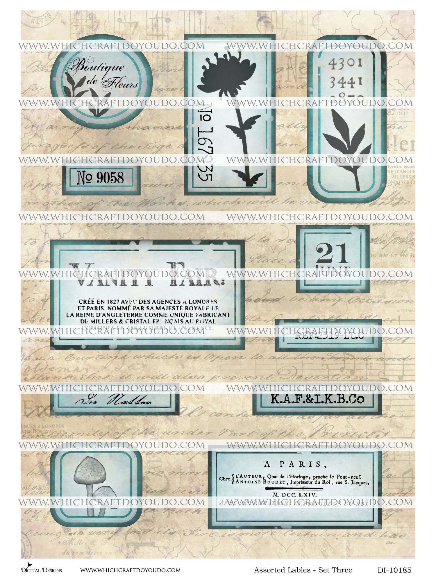 Assorted Labels - Set Three - DI-10185 - Digital Download