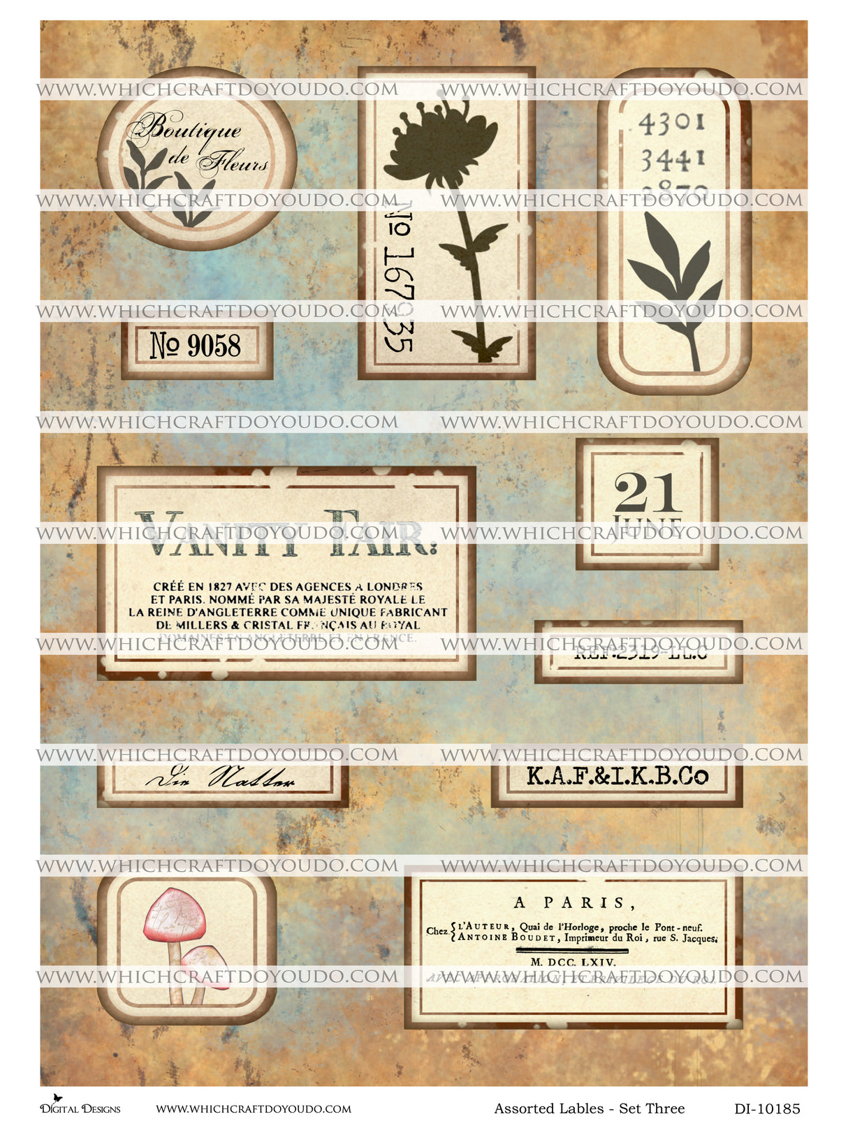 Assorted Labels - Set Three - DI-10185 - Digital Download