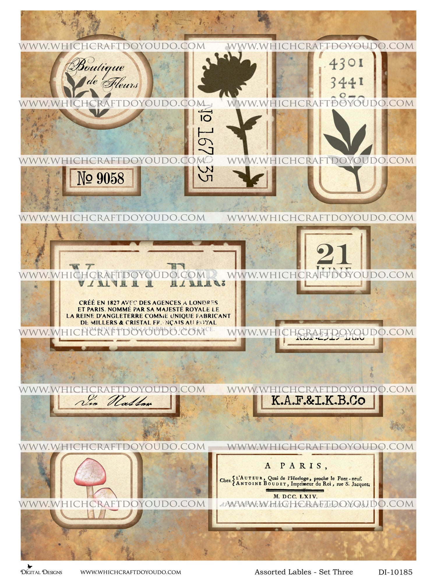 Assorted Labels - Set Three - DI-10185 - Digital Download