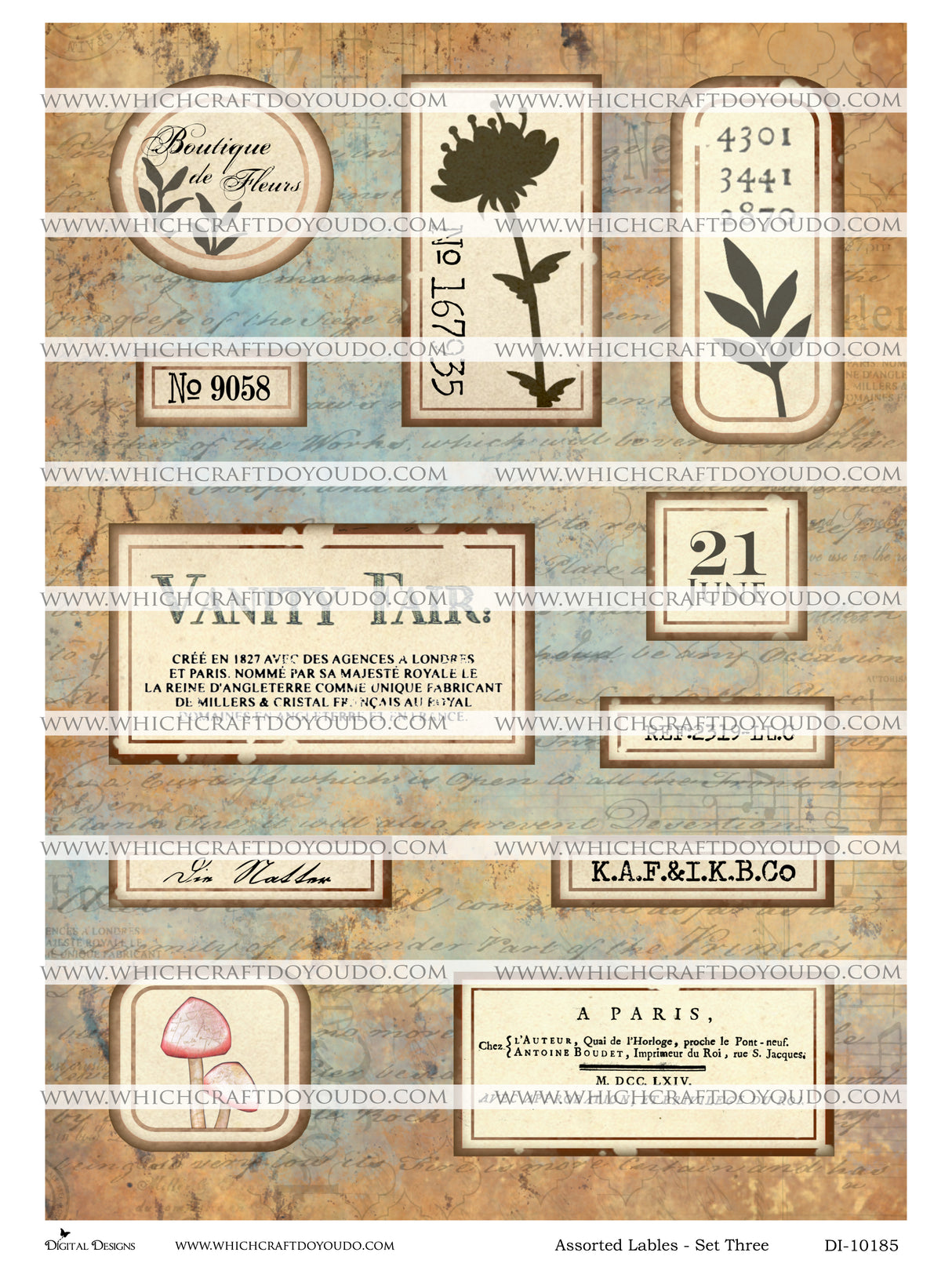 Assorted Labels - Set Three - DI-10185 - Digital Download