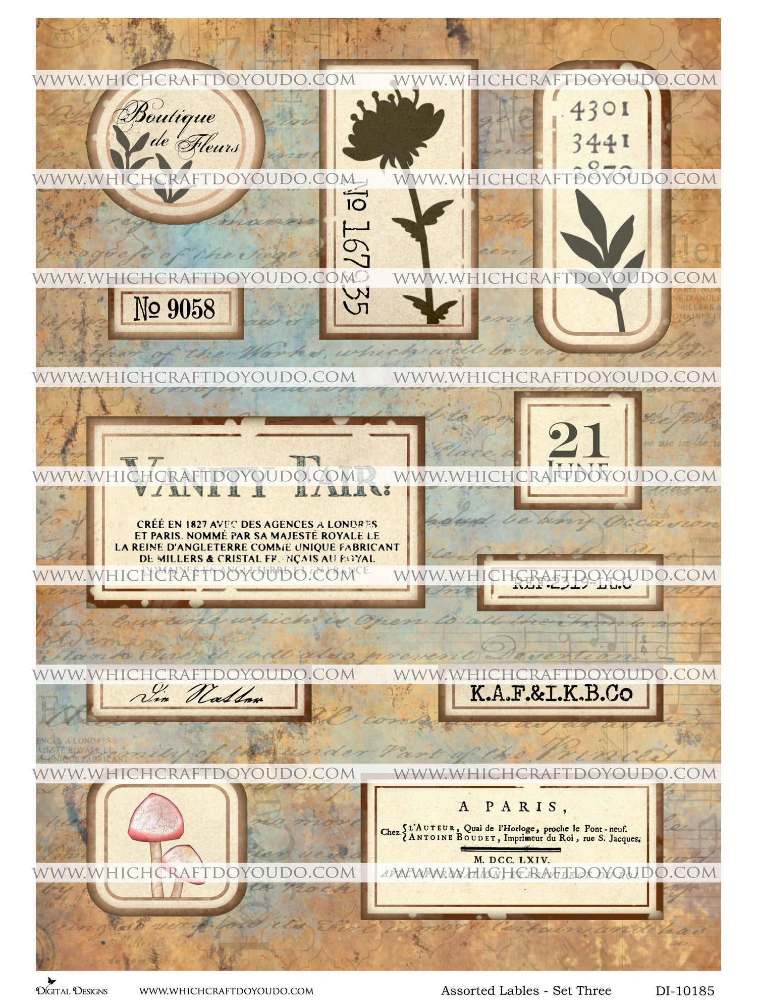Assorted Labels - Set Three - DI-10185 - Digital Download