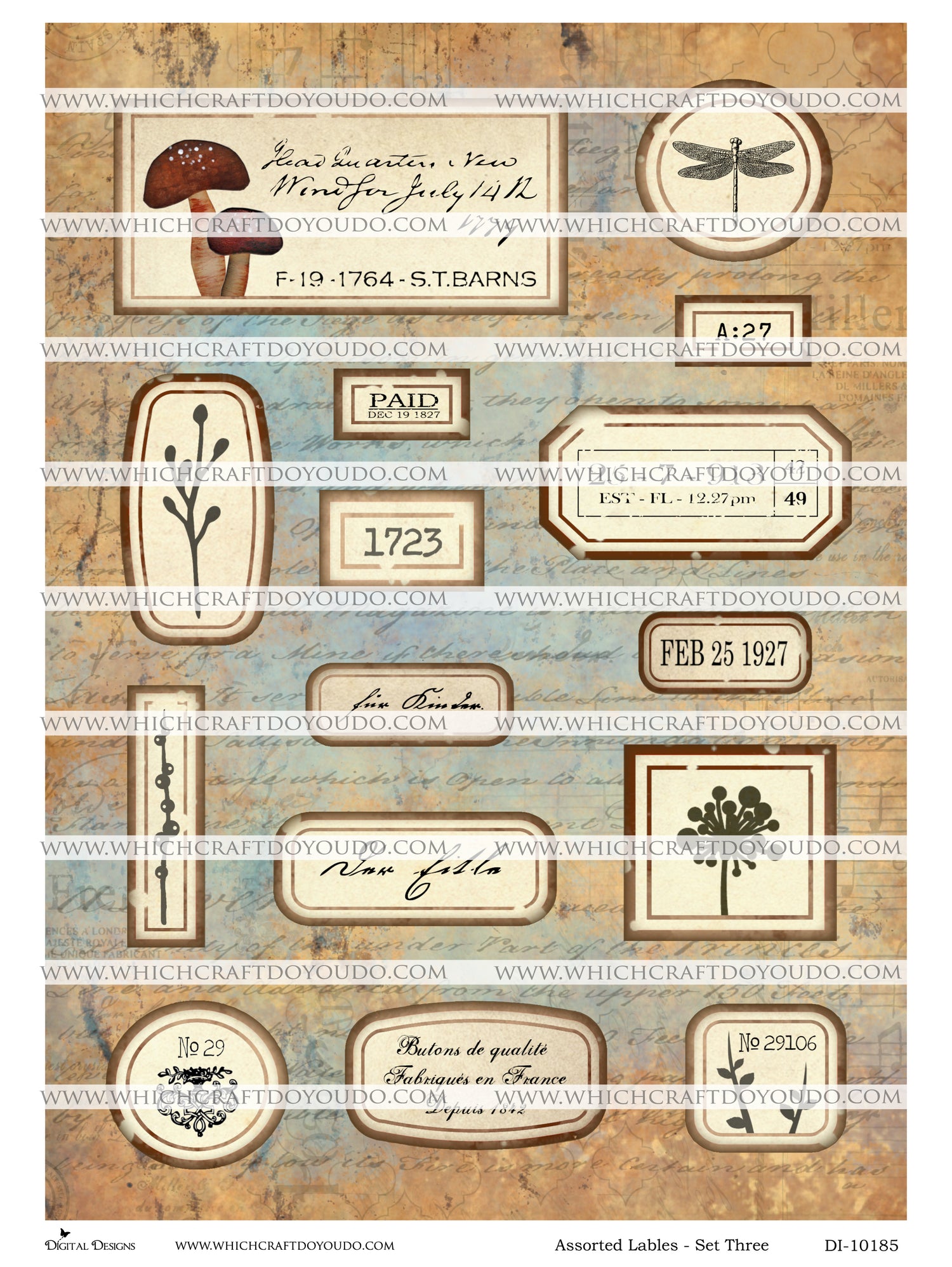 Assorted Labels - Set Three - DI-10185 - Digital Download