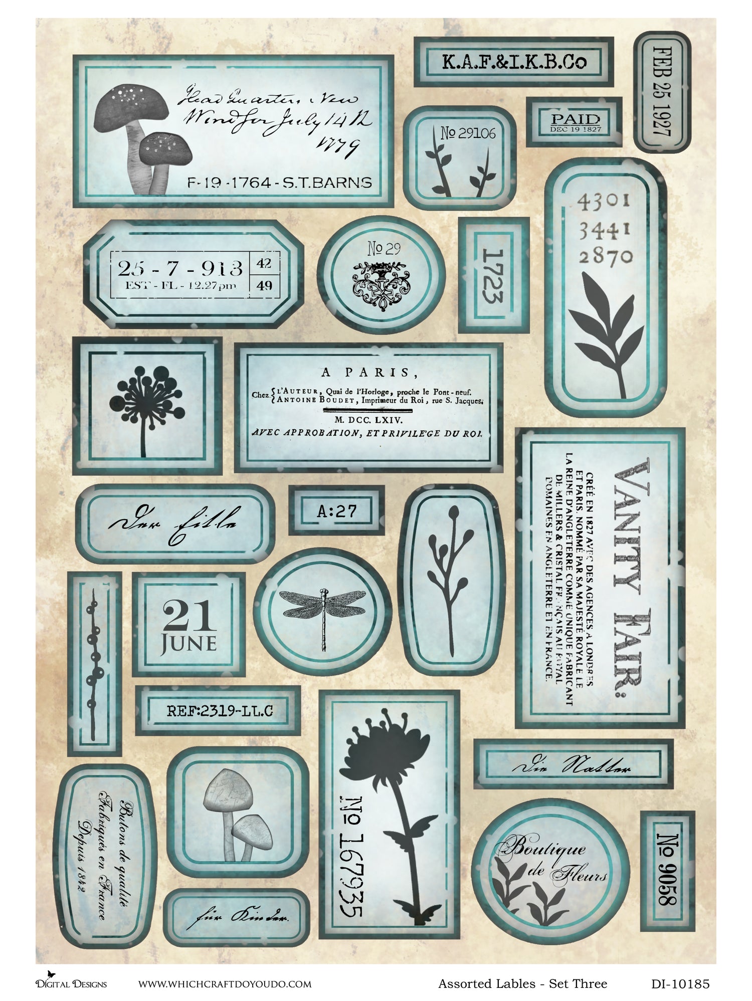 Assorted Labels - Set Three - DI-10185 - Digital Download