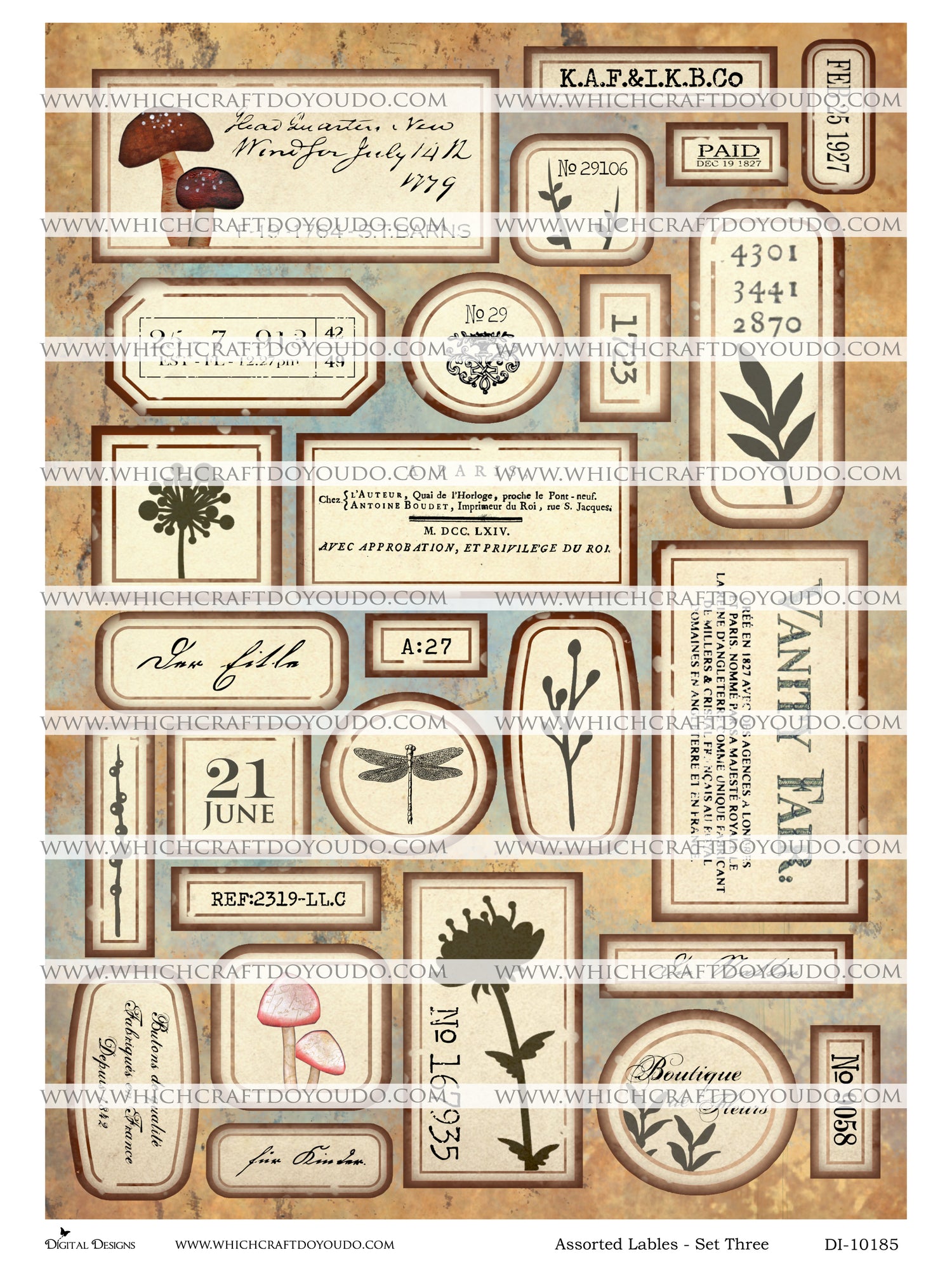 Assorted Labels - Set Three - DI-10185 - Digital Download