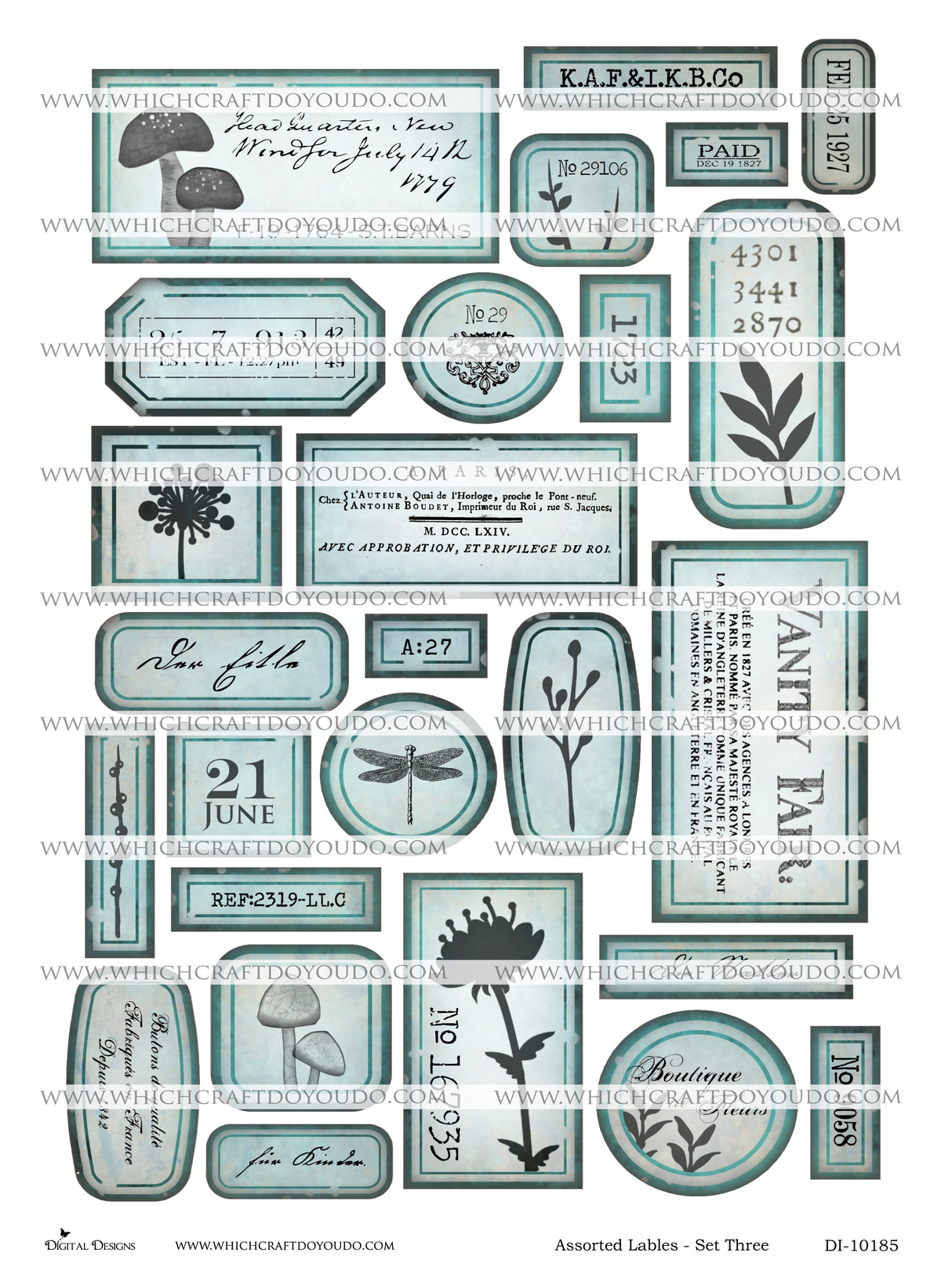 Assorted Labels - Set Three - DI-10185 - Digital Download
