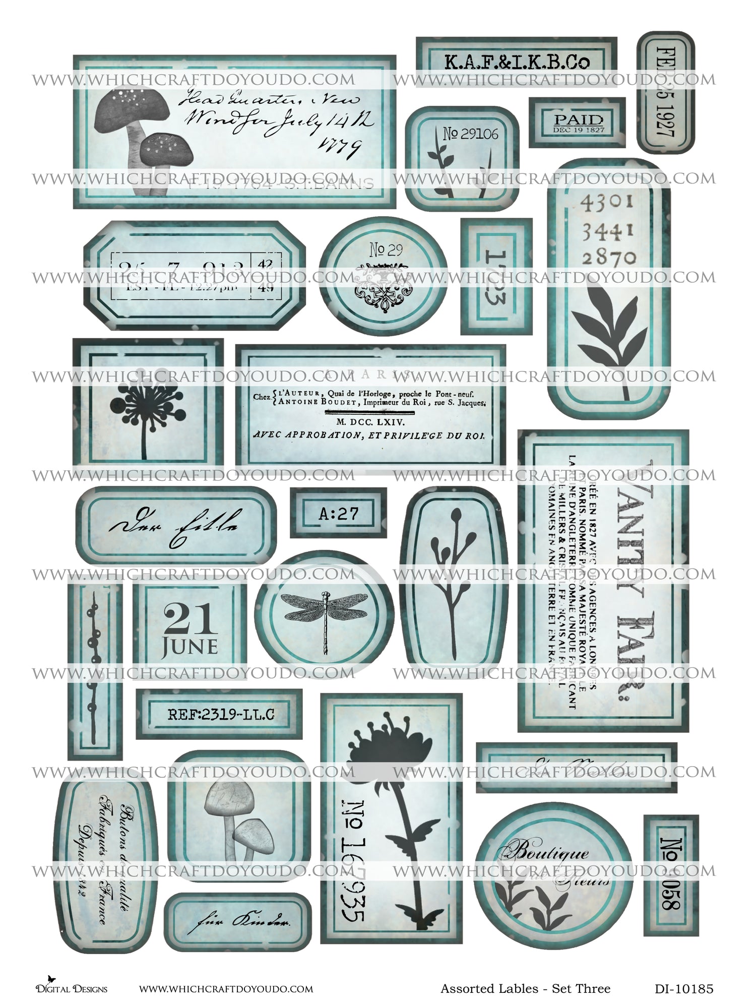 Assorted Labels - Set Three - DI-10185 - Digital Download