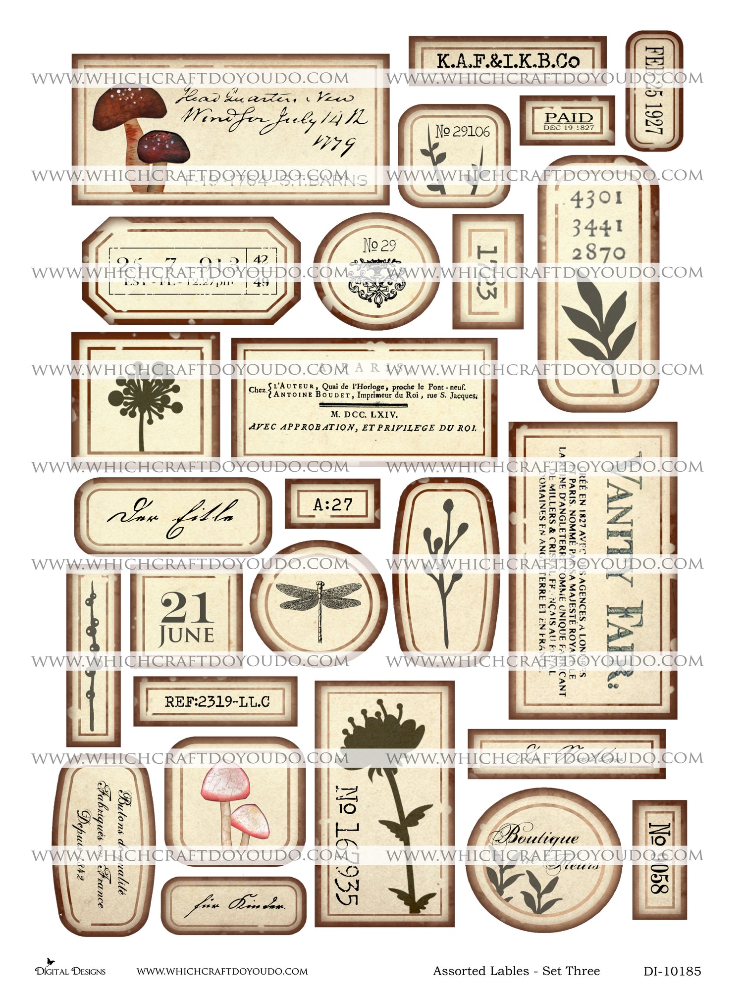 Assorted Labels - Set Three - DI-10185 - Digital Download
