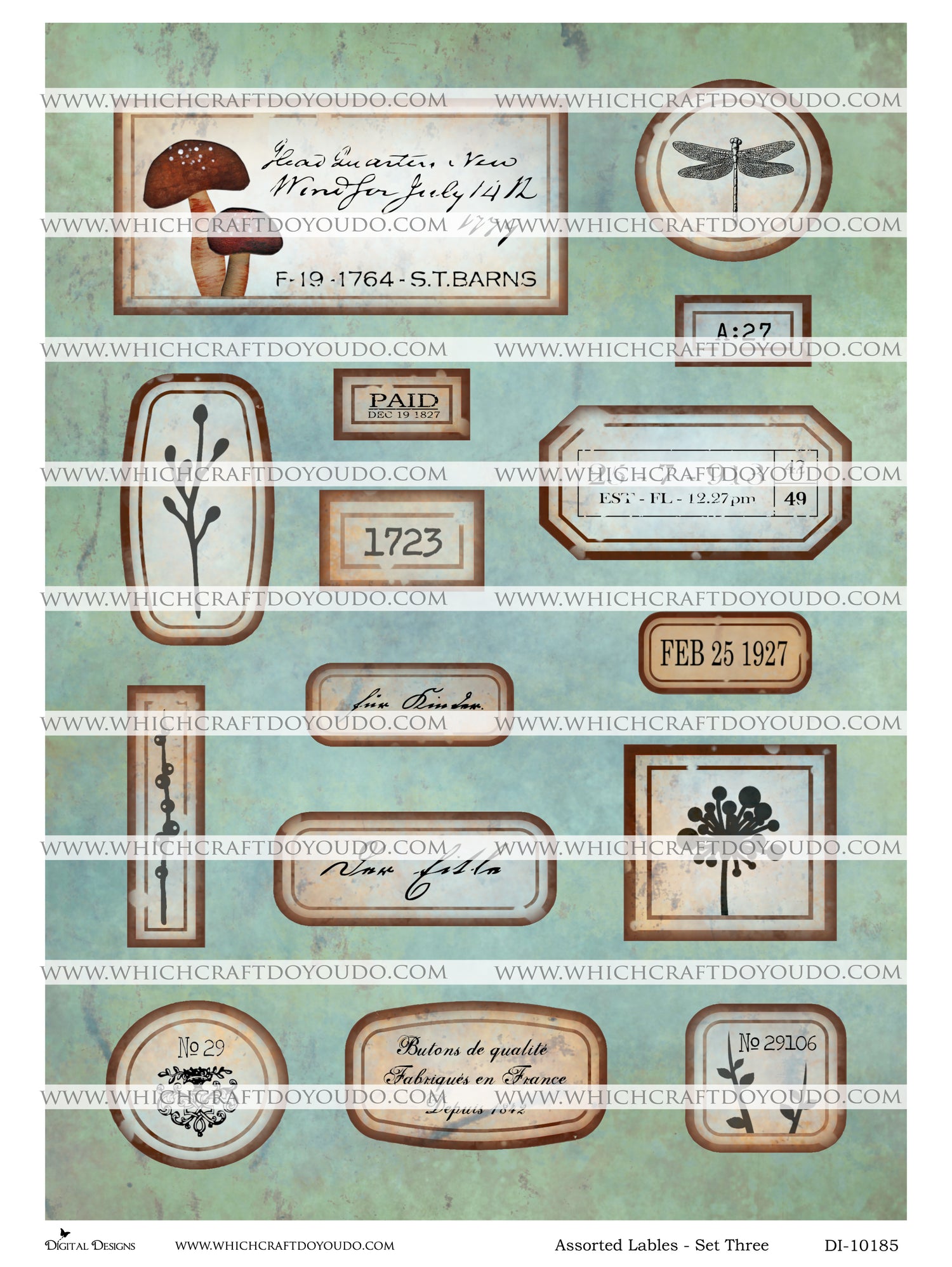 Assorted Labels - Set Three - DI-10185 - Digital Download