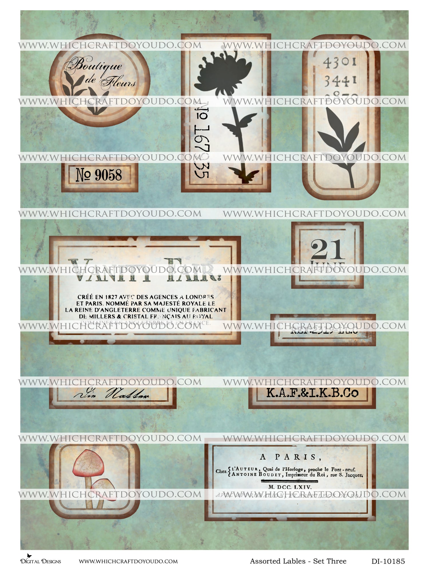 Assorted Labels - Set Three - DI-10185 - Digital Download