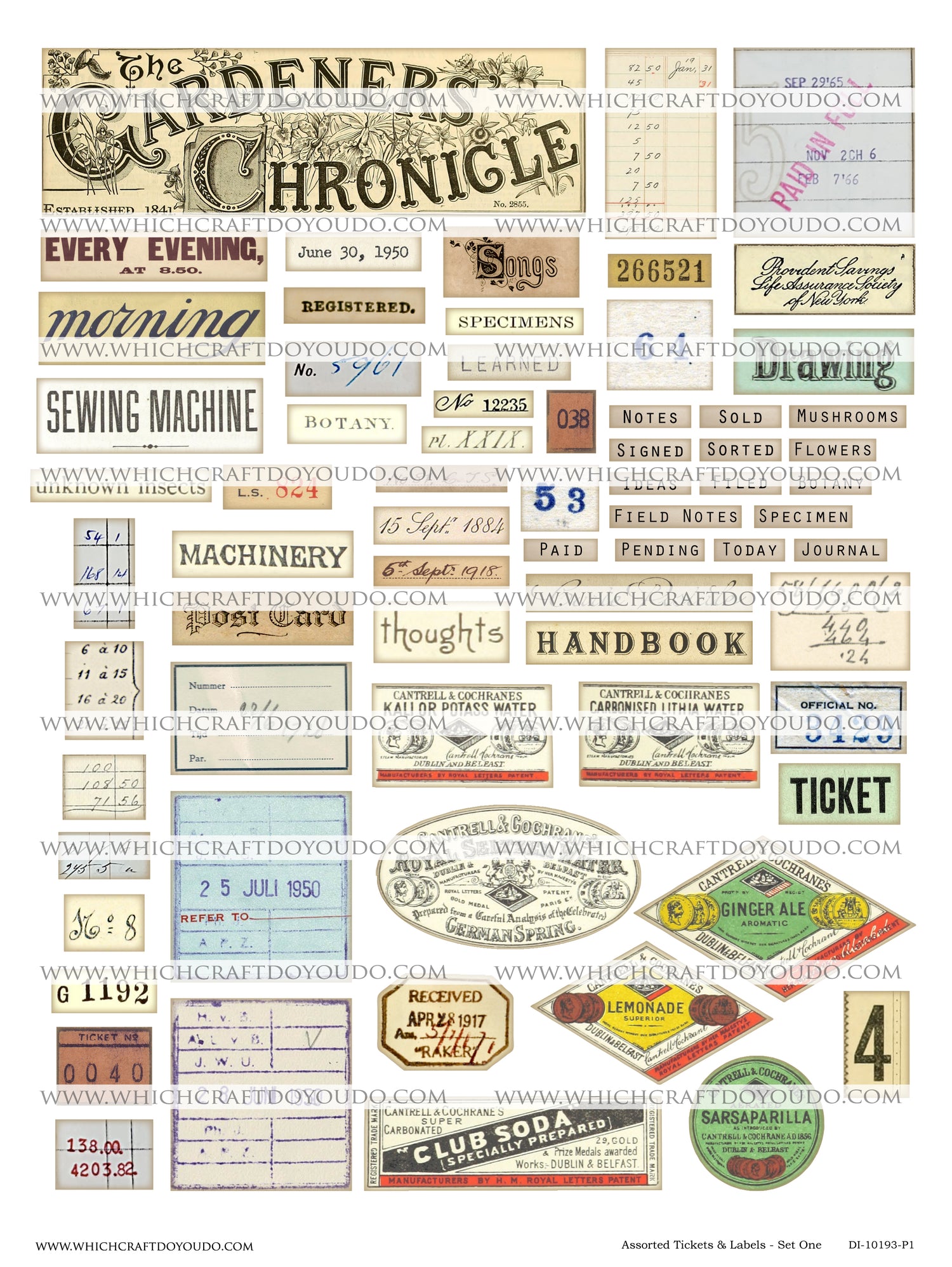 Assorted Tickets & Labels - Set One - DI-10193 - Digital Download