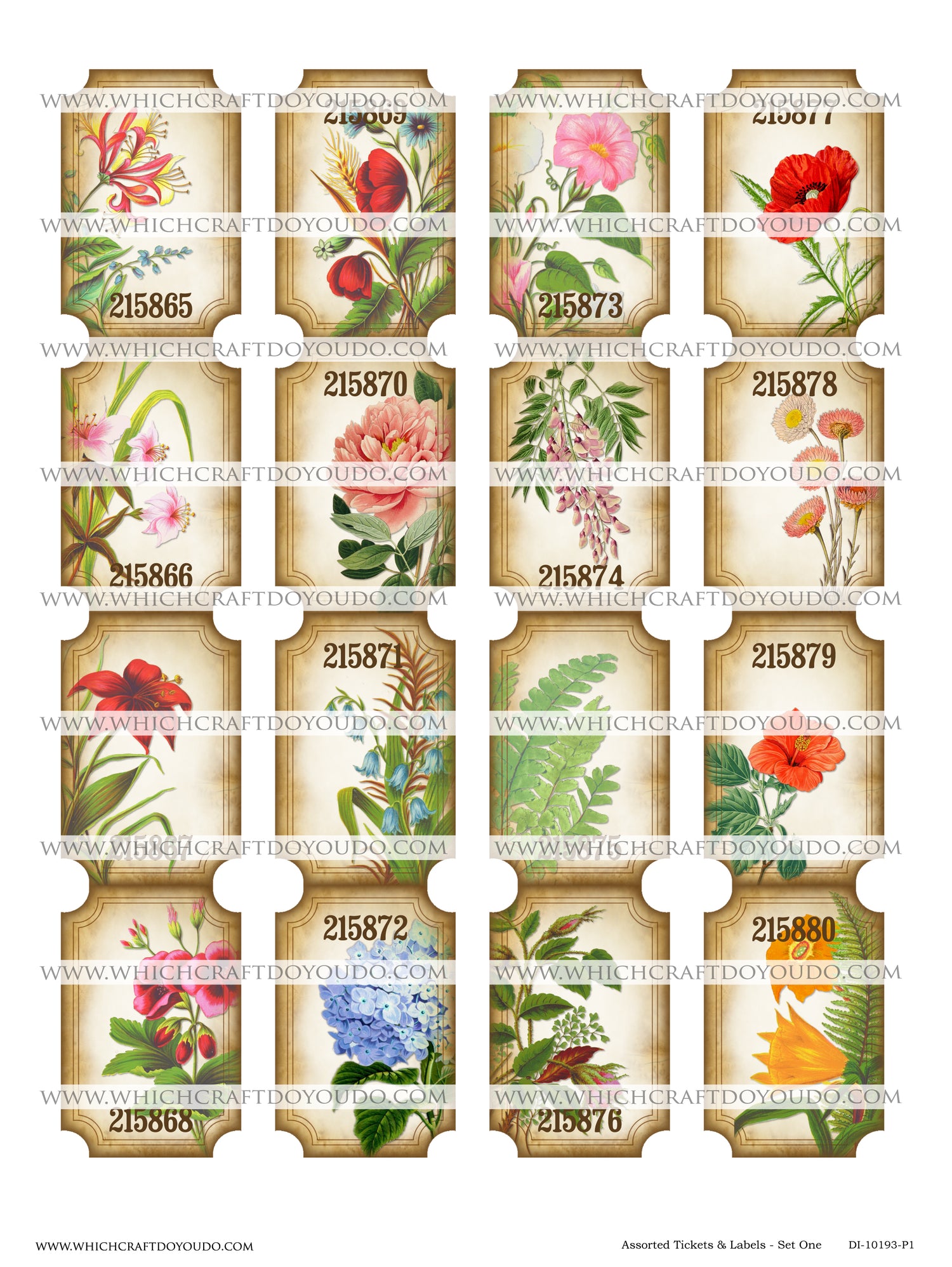 Assorted Tickets & Labels - Set One - DI-10193 - Digital Download