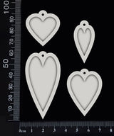 Assorted Heart Charms - White Chipboard