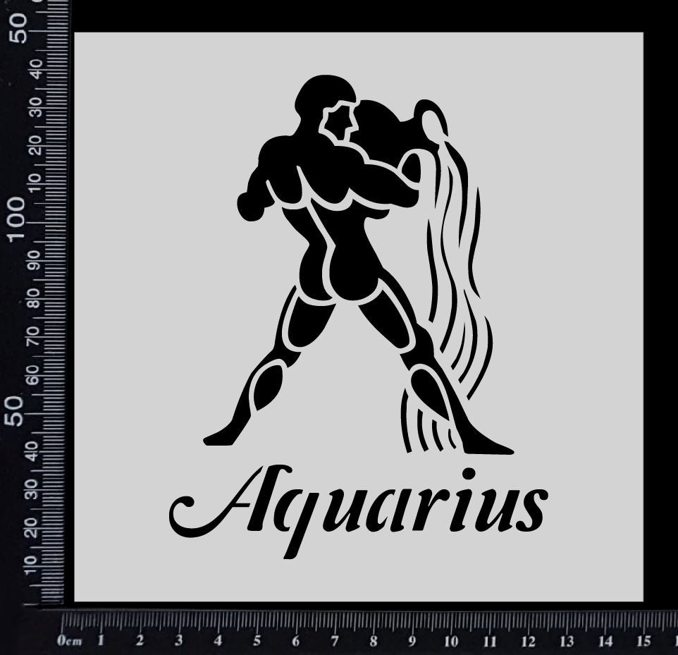 Astrological sign - Aquarius - Stencil - 150mm x 150mm