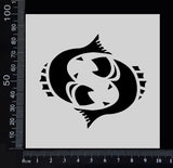 Astrological sign - Pisces - Stencil - 100mm x 100mm