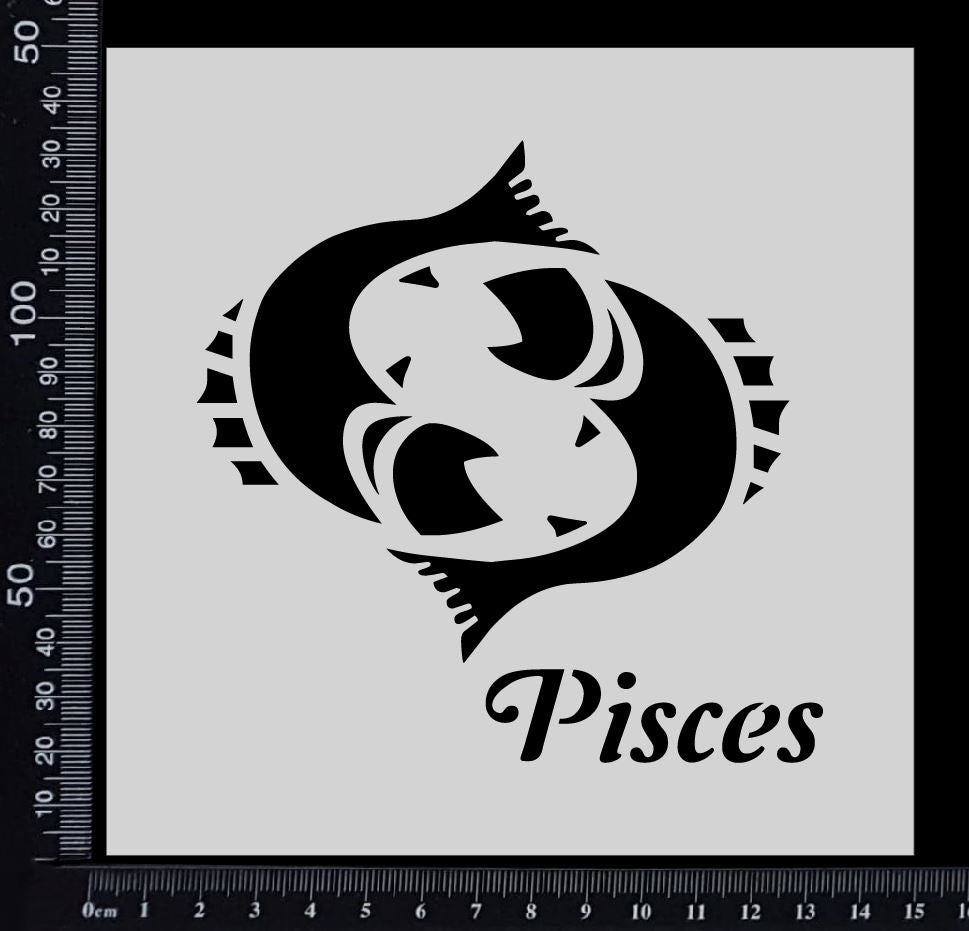 Astrological sign - Pisces - Stencil - 150mm x 150mm