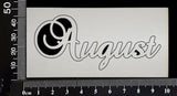 Elegant Word - August - White Chipboard