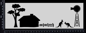 Australia Scene - Stencil - 100mm x 300mm