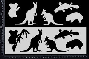 Australian Animals - A - Stencil - 100mm x 300mm