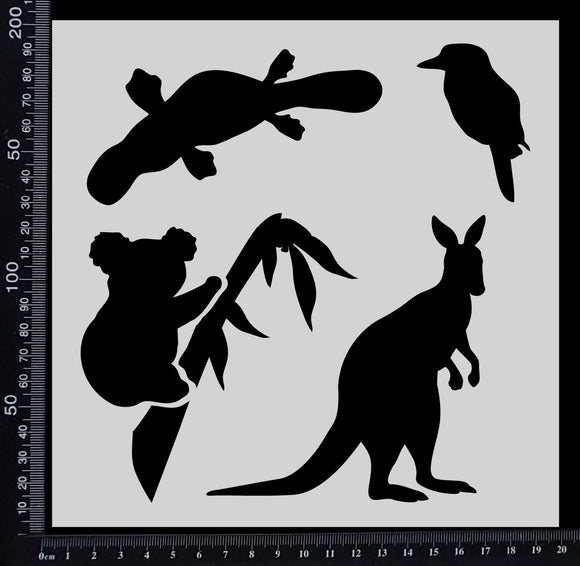 Australian Animals - B - Stencil - 200mm x 200mm