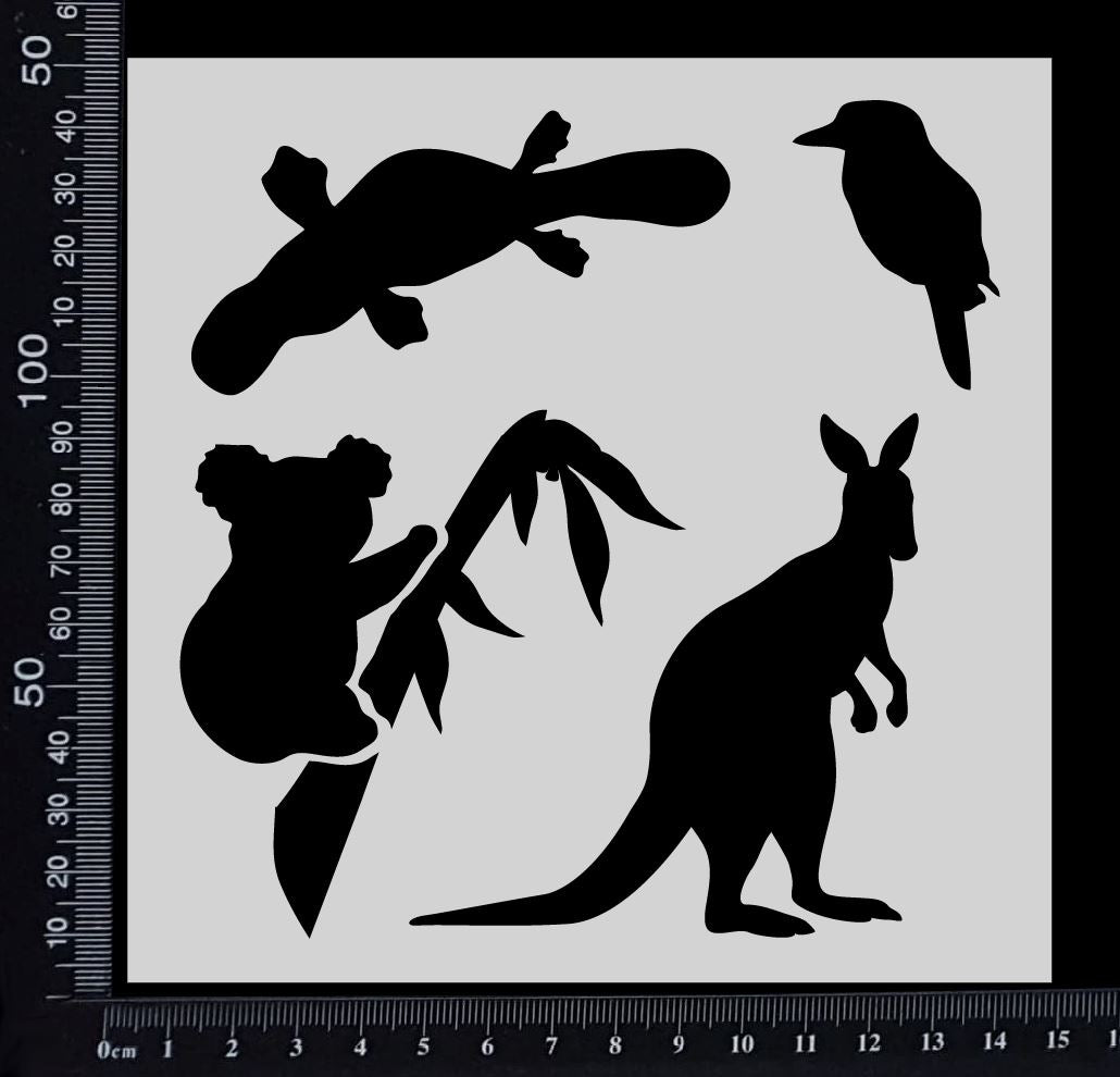 Australian Animals - B - Stencil - 150mm x 150mm