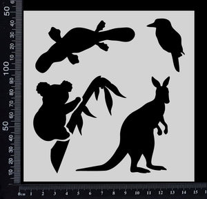 Australian Animals - B - Stencil - 150mm x 150mm