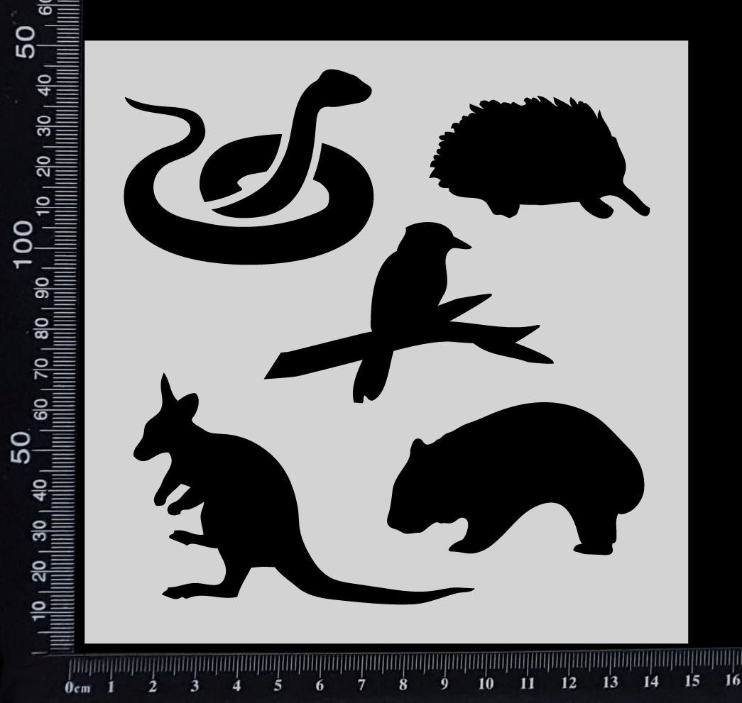 Australian Animals - C - Stencil - 150mm x 150mm