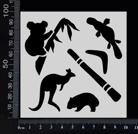 Australian Elements - A - Stencil - 100mm x 100mm