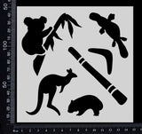 Australian Elements - A - Stencil - 150mm x 150mm