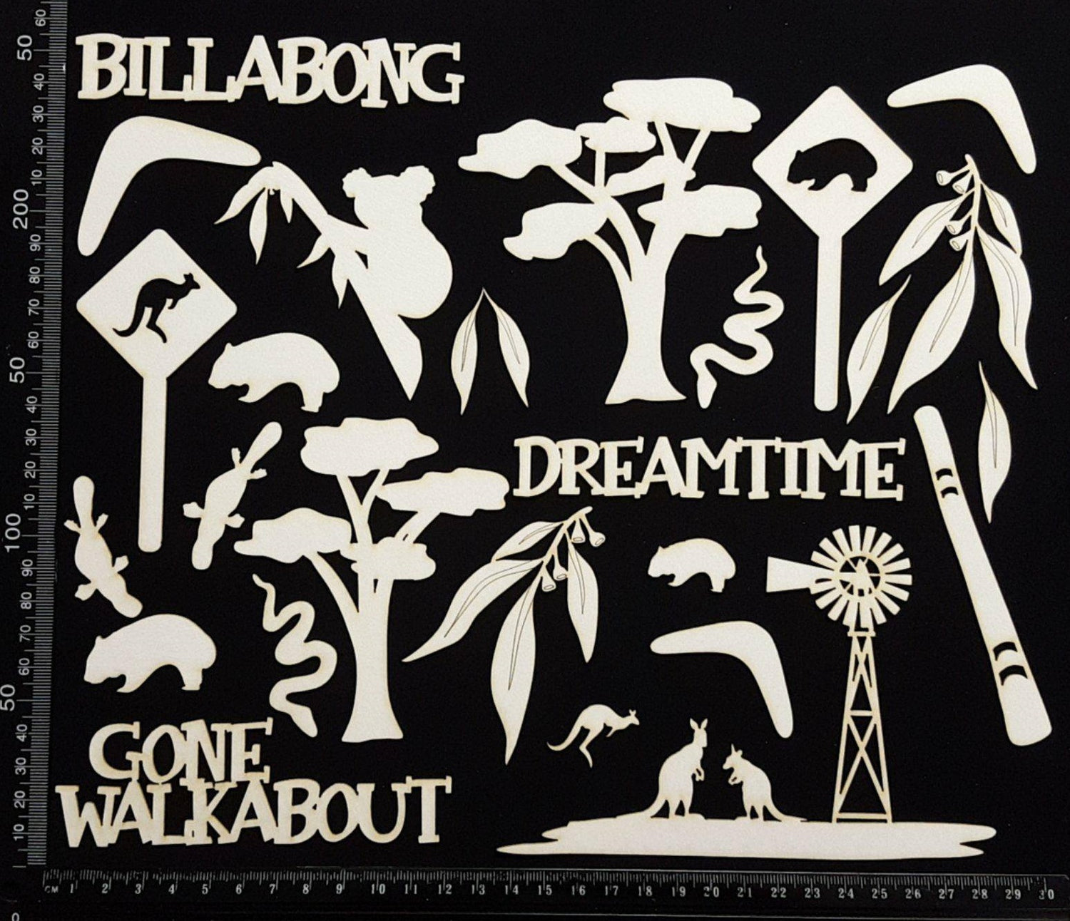 Australian Elements - Set A - White Chipboard