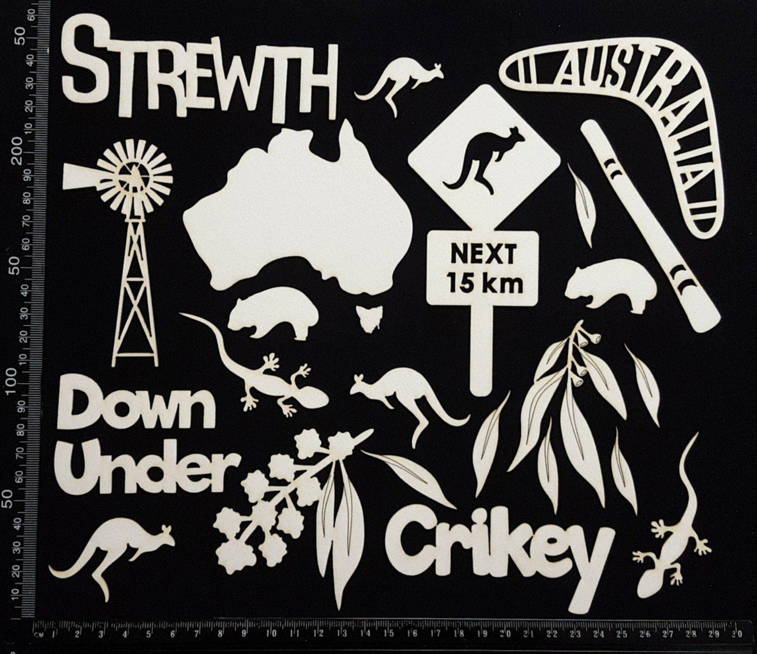 Australian Elements - Set B - White Chipboard