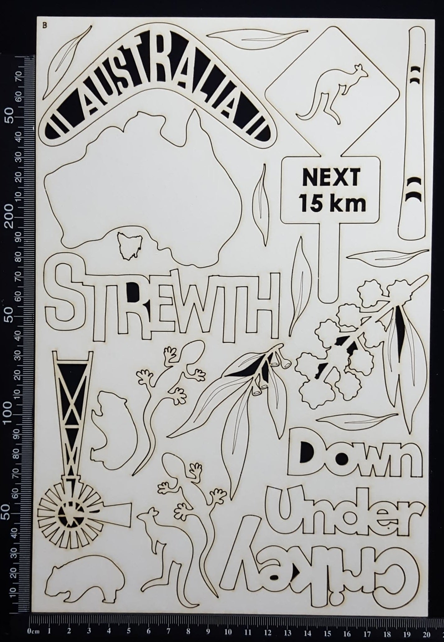 Australian Elements - Set B - White Chipboard