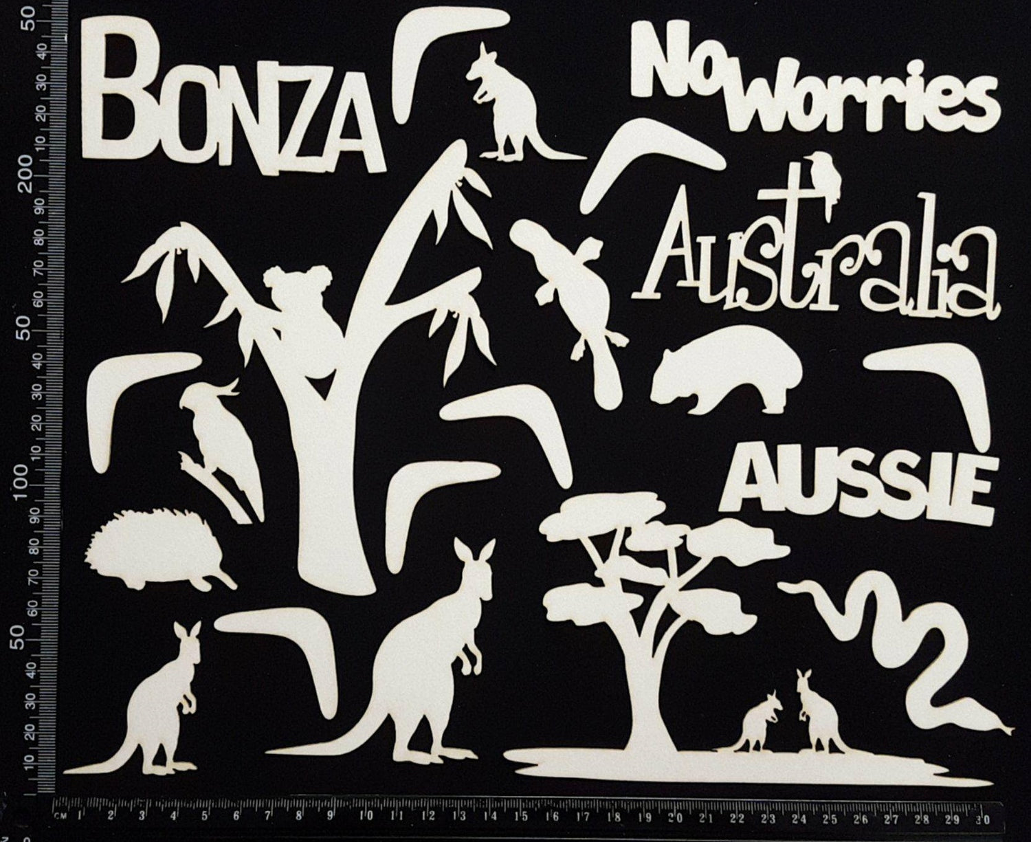 Australian Elements - Set C - White Chipboard