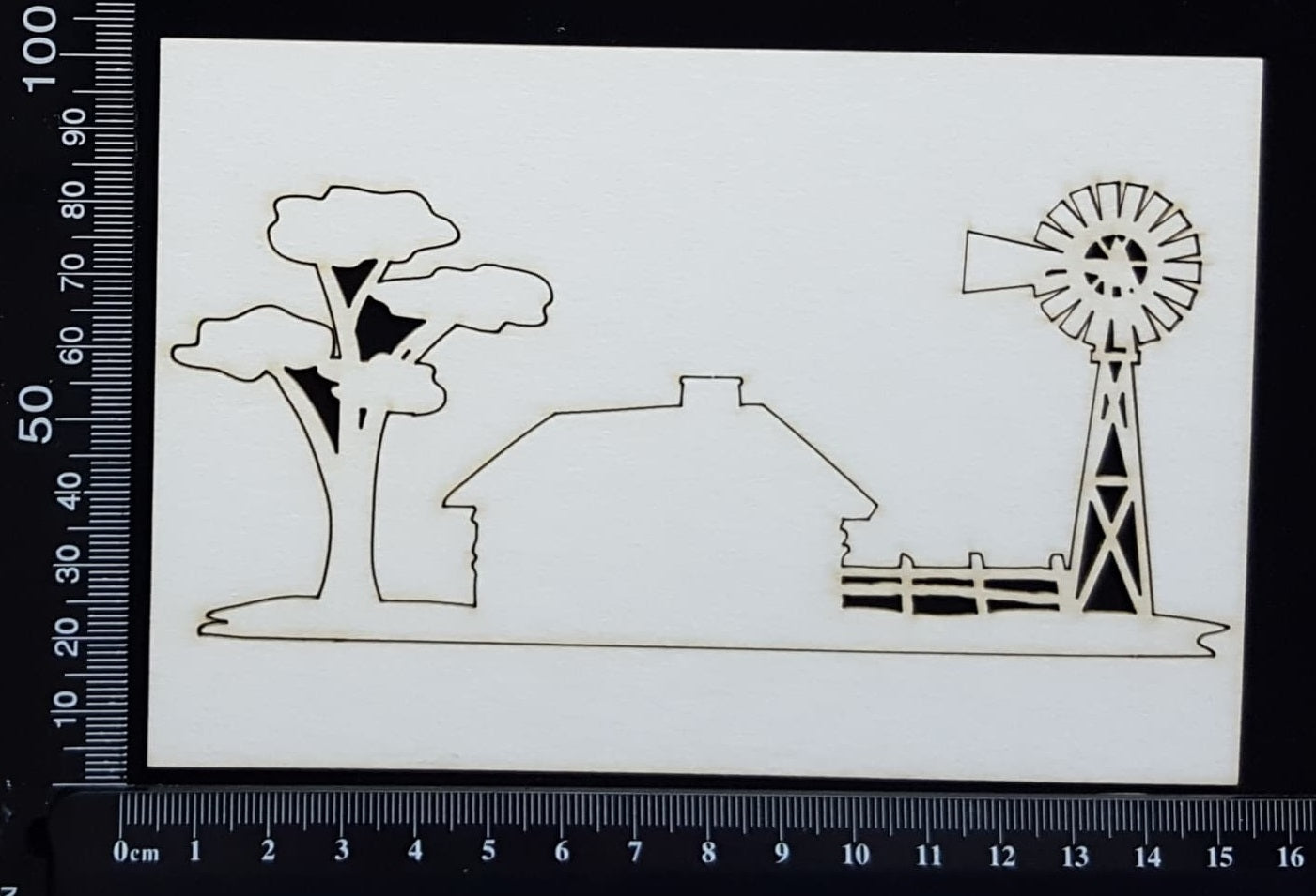 Australian Outback Border - B -  Small - White Chipboard