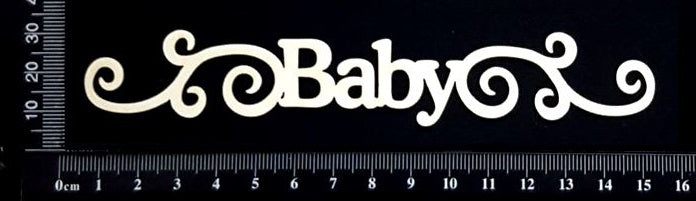 Baby Border - D - Small - White Chipboard