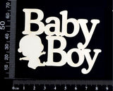 Baby Boy - BB - Small - White Chipboard