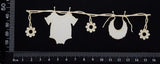 Baby Clothes Line - B - Small - White Chipboard