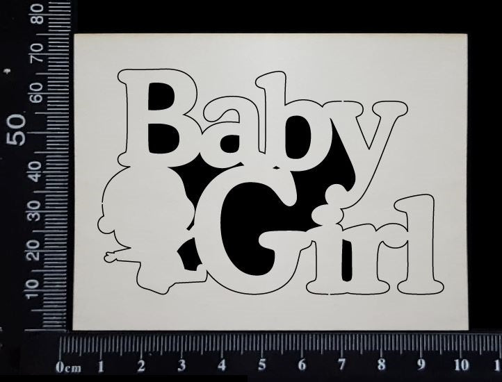 Baby Girl - BB - Small - White Chipboard