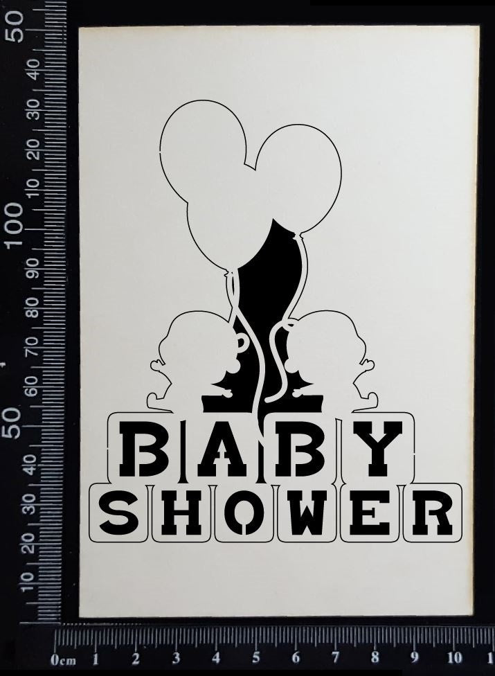 Baby Shower - A - White Chipboard