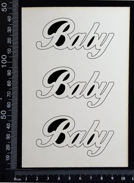Baby - Set of 3 - Small - White Chipboard