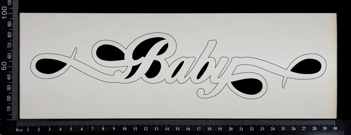 Baby Border - A - Large - White Chipboard