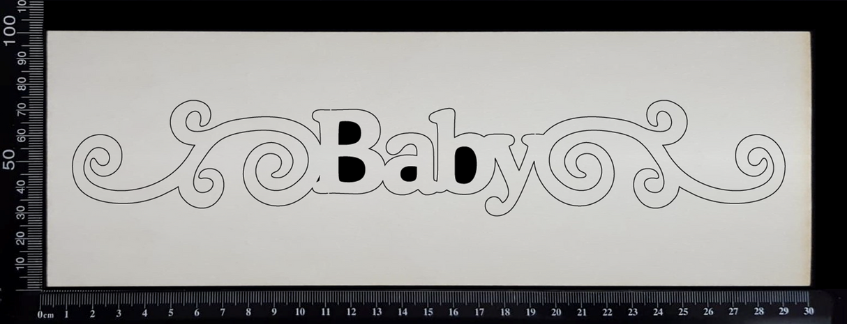 Baby Border - C - Large - White Chipboard