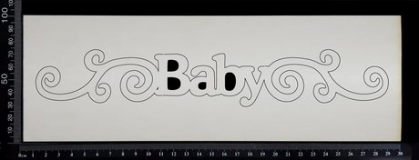 Baby Border - C - Large - White Chipboard