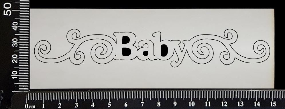 Baby Border - D - Small - White Chipboard