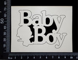 Baby Boy - BB - Small - White Chipboard