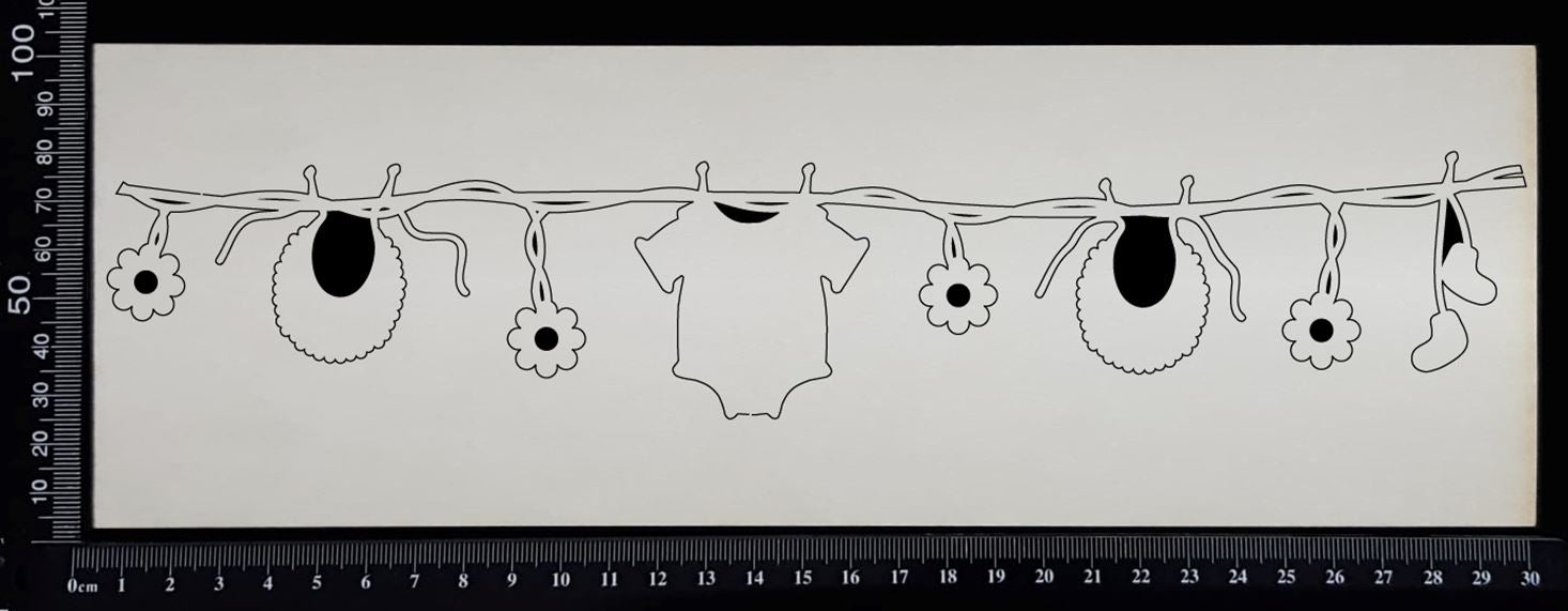 Baby Clothes Line - A - Large - White Chipboard